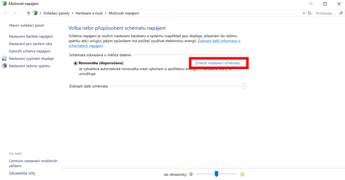 Správa napájení baterie Windows 10 – změna nastavení schématu Správa napájení baterie Windows 10 – změna nastavení schématu